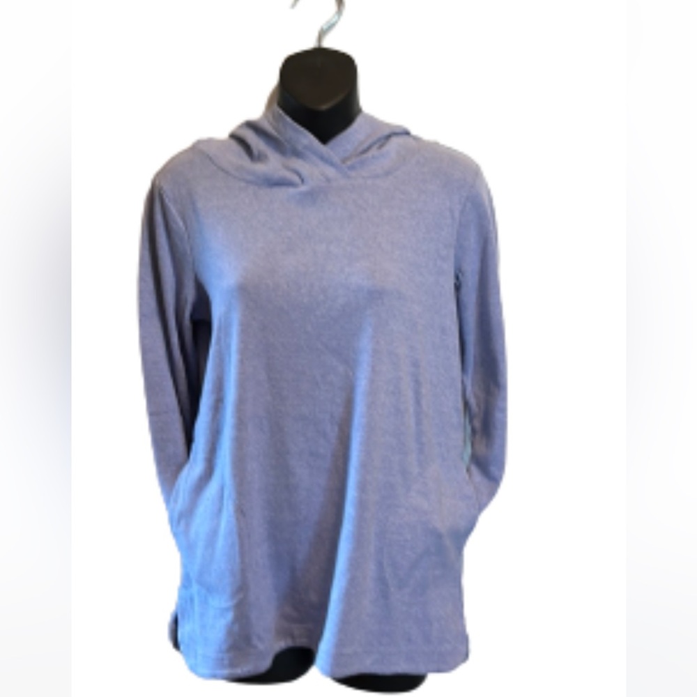JJill 100% cotton long sleeve XSP hooded shirt with two side pockets NWT